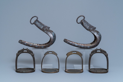 Five pairs of Chinese and Japanese stirrups, 18/19th C.