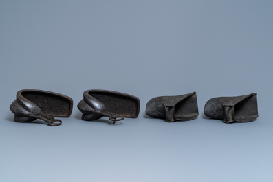 Five pairs of Chinese and Japanese stirrups, 18/19th C.