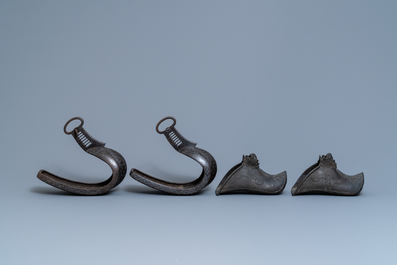 Five pairs of Chinese and Japanese stirrups, 18/19th C.