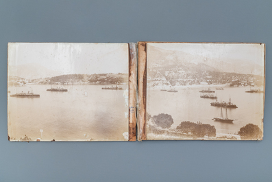 Un album de neuf photos argentiques dont une vue panoramique du Bund &agrave; Shanghai, Chine, dat&eacute; 1899