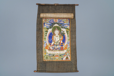 Een thangka met Witte Tara, Tibet, 18/19e eeuw