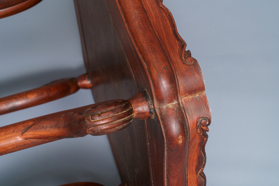 A pair of Chinese Ming-style wooden stands, 18/19th C.