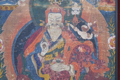 Een thangka met Padmasambhava ofwel Guru Rinpoche, Tibet, 18e eeuw