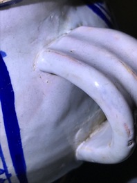 A blue and white Antwerp maiolica wet drug jar, dated 1609