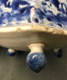 A rare Chinese blue and white 'Europa and the bull' coffee pot, Kangxi