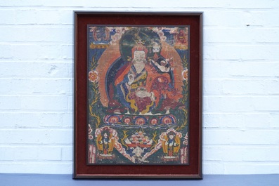 Een thangka met Padmasambhava ofwel Guru Rinpoche, Tibet, 18e eeuw