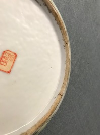 Une bo&icirc;te couverte et un r&eacute;chaud en porcelaine de Chine qianjiang cai, 19/20&egrave;me