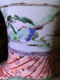 A Chinese famille verte 'Hong Men Yan' vase, Kangxi