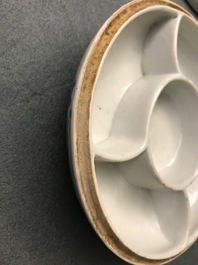 Une bo&icirc;te couverte et un r&eacute;chaud en porcelaine de Chine qianjiang cai, 19/20&egrave;me