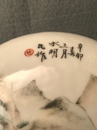 Une bo&icirc;te couverte et un r&eacute;chaud en porcelaine de Chine qianjiang cai, 19/20&egrave;me