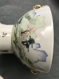 Une bo&icirc;te couverte et un r&eacute;chaud en porcelaine de Chine qianjiang cai, 19/20&egrave;me