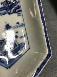 Un service &agrave; mendiants en porcelaine de Chine bleu et blanc, 18/19&egrave;me