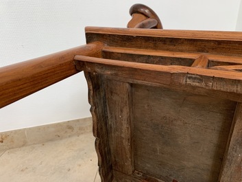 A pair of Chinese huanghuali wood chairs, Republic, 20th C.