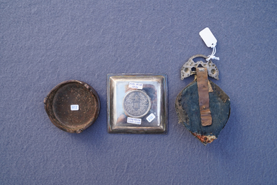 Een diverse collectie Chinees metaal, w.o. paktong, zilver en verguld brons, 17e eeuw en later