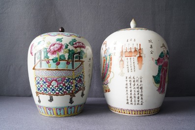 Een diverse collectie Chinees famille rose porselein, 19/20e eeuw