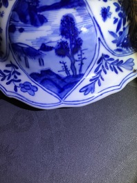 A Chinese blue and white baluster jar and cover, Kangxi