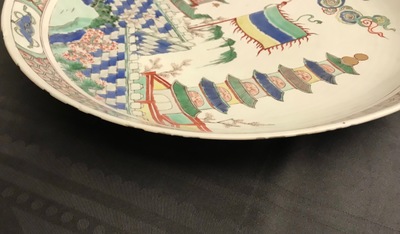 Un plat en porcelaine de Chine famille verte, Kangxi