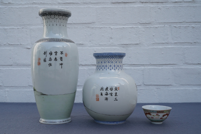 A varied collection of Chinese porcelain, Qing and Republic, 19/20th C.