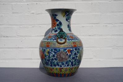 A Chinese doucai 'peony' vase, 19th C.