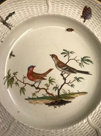 Twelve polychrome Ludwigsburg porcelain ornithological plates, Germany, 2nd half 18th C.