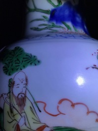 A Chinese wucai 'immortals' vase, Transitional period