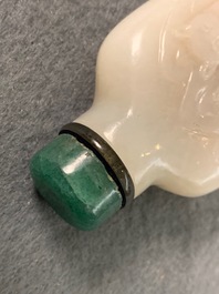 Vier Chinese jade snuifflessen, 19/20e eeuw