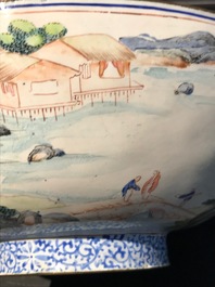 A fine Chinese Canton enamel landscape bowl, Yongzheng