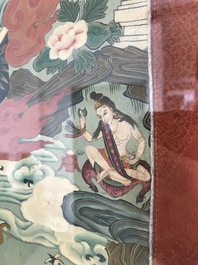 A framed 'Rahula' thangka, Tibet, 19th C.