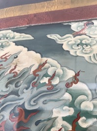 Een ingelijste thangka met Rahula, Tibet, 19e eeuw