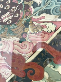 A framed 'Rahula' thangka, Tibet, 19th C.