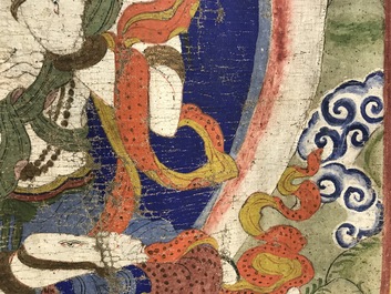 Een thangka met Witte Tara, Tibet, 18/19e eeuw