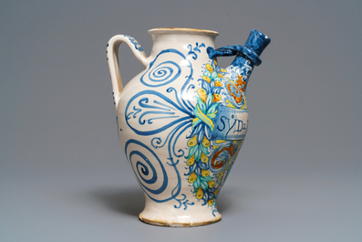 A large Italian maiolica wet drug jar, Deruta, dated 1569