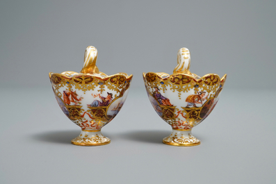 A pair of Meissen porcelain 'Kauffahrtei' spice bowls and covers, Germany, 18th C.