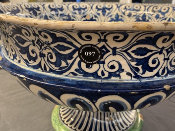 A large Italian maiolica footed bowl with Amor, Montelupo or Caffagiolo, 1st half 16th C.