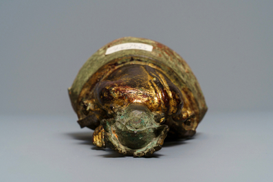 A Burmese lacquered and gilt bronze figure of Buddha, 17/18th C.