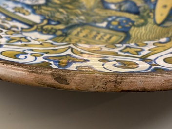 An Italian maiolica dish with the Lion of Saint Mark, Deruta, 2nd quarter 16th C.