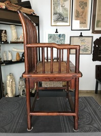 A pair of Chinese huanghuali wood chairs, Republic