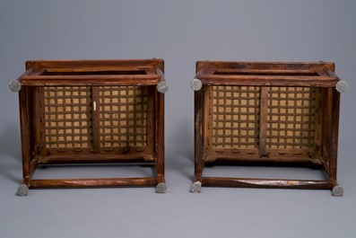 A pair of Chinese huanghuali wood chairs, Republic