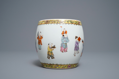 A Chinese famille rose 'playing boys' vase, Republic