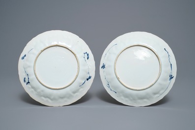 Five Chinese blue and white 'Romance of the Western Chamber' dishes, Kangxi