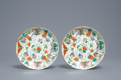 Trois paires d'assiettes en porcelaine de Chine, R&eacute;publique