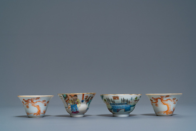 Eight Chinese wine cups, 19/20th C.