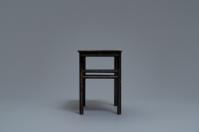 A Chinese bronze miniature model of a scholar's table, 19th C.