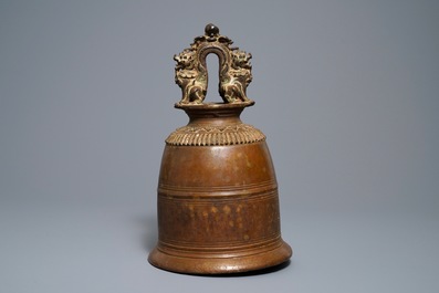 A large inscribed bronze temple bell, Burma, 19th C.