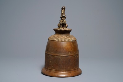 A large inscribed bronze temple bell, Burma, 19th C.