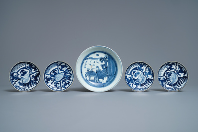 A varied collection of Chinese blue and white Vietnamese market 'Bleu de Hue' wares, 19th C.