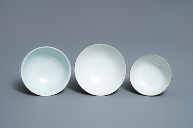 A varied collection of Chinese blue and white Vietnamese market 'Bleu de Hue' wares, 19th C.