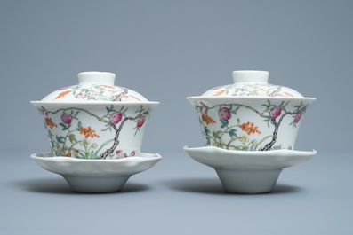 A varied collection of Chinese qianjiang cai, famille rose and blue and white porcelain, 19/20th C.