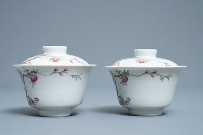 Een gevarieerde collectie Chinees qianjiang cai, blauw-wit en famille rose porselein, 19/20e eeuw