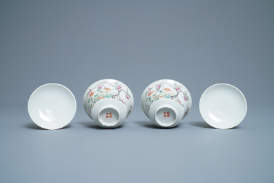 A varied collection of Chinese qianjiang cai, famille rose and blue and white porcelain, 19/20th C.